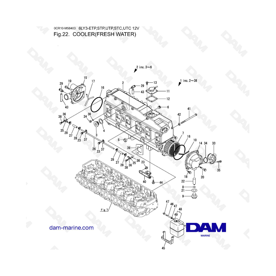 Yanmar 6LY3-ETP/STP/UTP/STC/UTC - Cooler (fresh water)