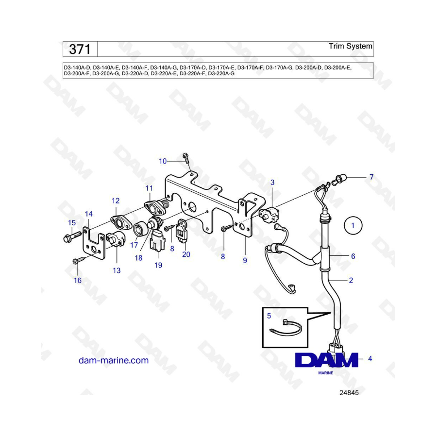 Volvo Penta D3-140A / D3-170A / D3-200A / D3-220A - Sistema de compensación