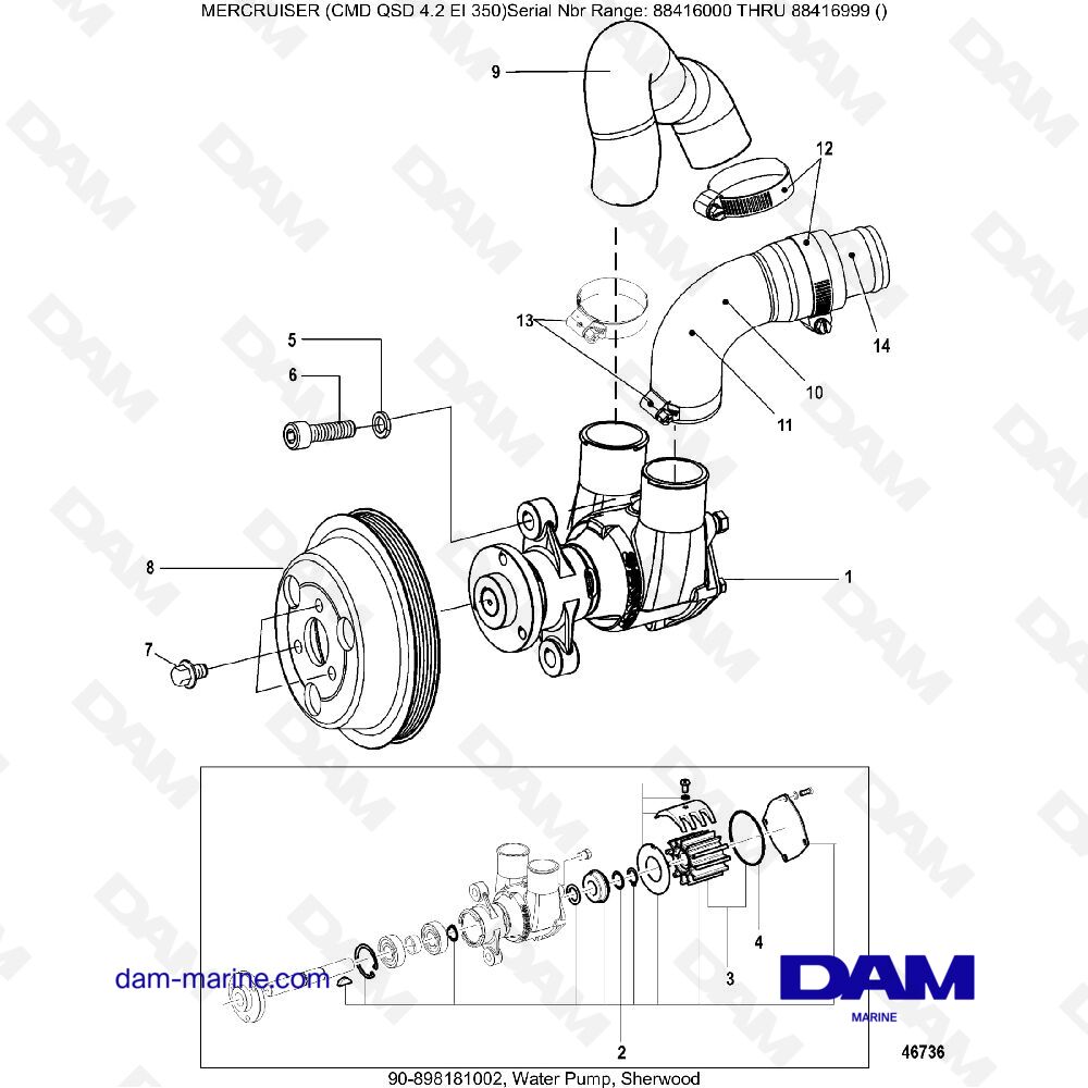 Sherwood H5 Engine Cooling Pump